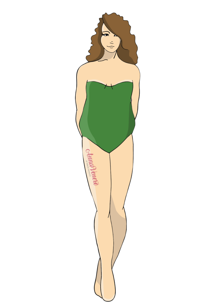 Forma del corpo Mela con pancia e poco seno